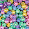 Close up view of a pile of 12mm Pastel Solid Color AB Mix Acrylic Bubblegum Beads Bulk [Choose Count]