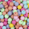 Close up view of a pile of 12mm Pastel Solid Color Mix Acrylic Bubblegum Beads Bulk [100 Count]