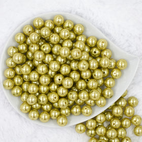 12mm Pear Green Faux Pearl Acrylic Bubblegum Beads [20 Count]