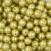 close up view of a pile of 12mm Pear Green Faux Pearl Acrylic Bubblegum Beads [20 Count]