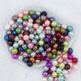 12mm Mixed Pearl Acrylic Bubblegum Beads [Choose Count]