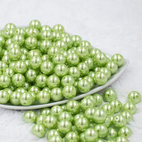 12mm Spring Green Faux Pearl Acrylic Bubblegum Beads [20 Count]