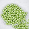 top view of a pile of 12mm Spring Green Faux Pearl Acrylic Bubblegum Beads [20 Count]