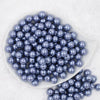 top view of a pile of 12mm Steel Blue Pearl Acrylic Bubblegum Beads [20 Count]