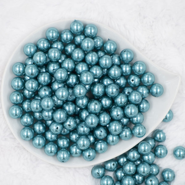 top view of a pile of 12mm Tide Pool Blue Pearl Acrylic Bubblegum Beads [20 Count]