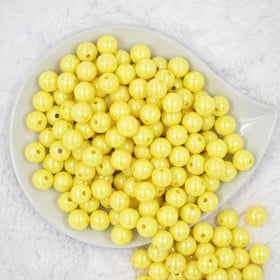 12mm Yellow AB Solid Acrylic Bubblegum Beads [20 & 50 Count]
