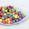 Front view of a pile of 12mm Neon Solid Color AB Mix Acrylic Bubblegum Beads Bulk [Choose Count]