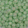 Close up view of a pile of 12mm Spearmint Green Rhinestone Bubblegum Beads [10 & 20 Count]