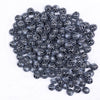 top view of a pile of 12mm Black & White Spider Web Print Bubblegum Beads
