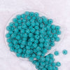 Top view of a pile of 12mm Teal with Clear Rhinestone Bubblegum Beads - Choose Count