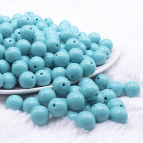 12mm Turquoise Blue Solid Acrylic Bubblegum Beads
