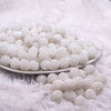 Front view of a pile of 12mm White Ball Bead Chunky Acrylic Bubblegum Beads