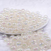front view of a pile of 12mm White Crackle Bubblegum Beads