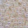Close up view of a pile of 12mm White Crackle Bubblegum Beads