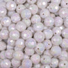 close up view of a pile of 12mm White Disco AB Solid Acrylic Bubblegum Beads12mm White Disco AB Solid Acrylic Bubblegum Beads