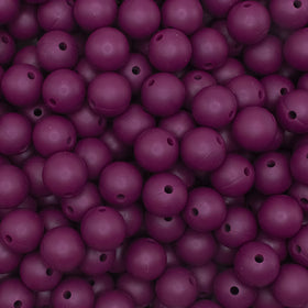 12mm Wine Red Round Silicone Bead