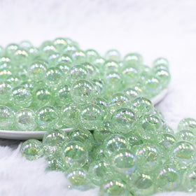 12mm Wintergreen Crackle AB Bubblegum Beads