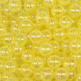 12mm Yellow Crackle AB Bubblegum Beads