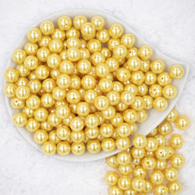 12mm Yellow Pearl Acrylic Bubblegum Beads [20 Count]