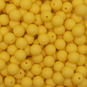 12mm Yellow Round Silicone Bead
