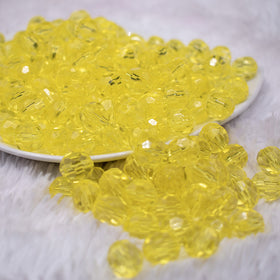 12mm Yellow Transparent Faceted Shaped Bubblegum Beads