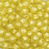 close up view of a pile of 12mm Yellow Transparent Pumpkin Shaped Bubblegum Beads