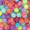 Close up view of a pile of 12mm NEON Rhinestone AB Mix Acrylic Bubblegum Beads [Choose Count]