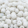 Close up view of a pile of 12mm White Shine Rhinestone AB Bubblegum Beads [10 & 20 Count]