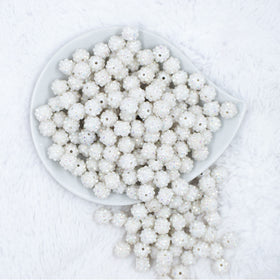 12mm White Shine Rhinestone AB Bubblegum Beads