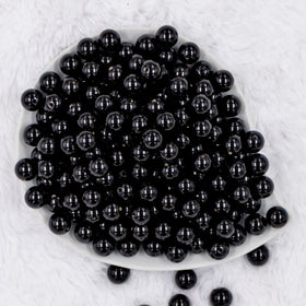 12mm Black Acrylic Bubblegum Beads [20 & 50 Count]