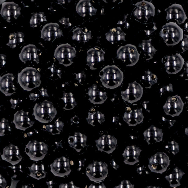 close up view of a pile of 12mm Black Pearl Acrylic Bubblegum Beads [10 & 20 Count]