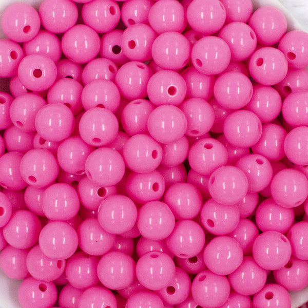Close up view of a pile of 12mm Bubblegum Pink Acrylic Bubblegum Beads [20 & 50 Count]
