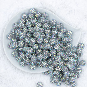 12mm Clear Hologram Shimmer Rhinestone AB Bubblegum Beads [10 & 20 Count]