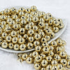 Front view of a pile of 12mm Gold Reflective Bubblegum Beads [20 & 50 Count]