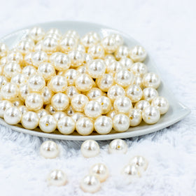 12mm Cream Pearl Acrylic Bubblegum Beads