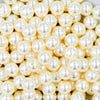 close up view of a pile of 12mm Ivory/Cream Pearl Acrylic Bubblegum Beads [10 & 20 Count]