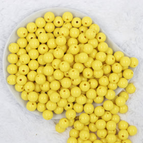 12mm Lemon Yellow Solid Acrylic Bubblegum Beads - 20 & 50 Count