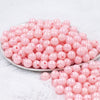 Front view of a pile of 12mm Cotton Candy Pink AB Solid Acrylic Bubblegum Beads [20 & 50 Count]