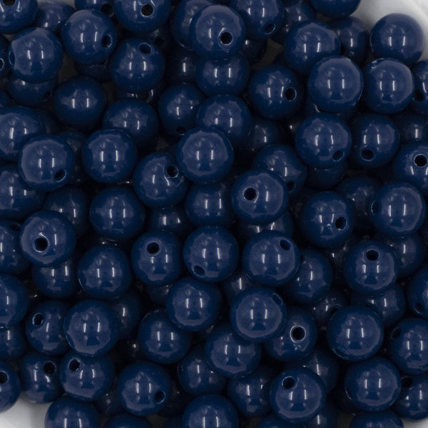 Close up view of a pile of 12mm Navy Blue Acrylic Bubblegum Beads [20 & 50 Count]