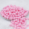 Front view of a pile of 12mm Pink Solid Acrylic Bubblegum Beads [20 & 50 Count]