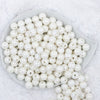 Top view of a pile of 12mm White AB Solid Acrylic Bubblegum Beads [20 & 50 Count]