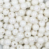 Close up view of a pile of 12mm White AB Solid Acrylic Bubblegum Beads [20 & 50 Count]