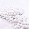 Front of view of a pile of 12mm White on White Rhinestone Bubblegum Beads [10 & 20 Count]