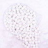 Top view of a pile of 12mm White on White Rhinestone Bubblegum Beads [10 & 20 Count]