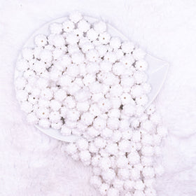12mm White on White Rhinestone Bubblegum Beads - 10 & 20 Count