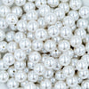 close up view of a pile of 12mm White Pearl Acrylic Bubblegum Beads [10 & 20 Count]