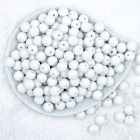 12mm White Solid Acrylic Bubblegum Beads [20 & 50 Count]