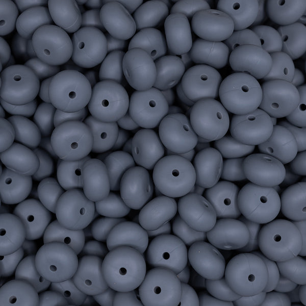 top view of a pile of 14mm Dim Gray Abacus Silicone Bead