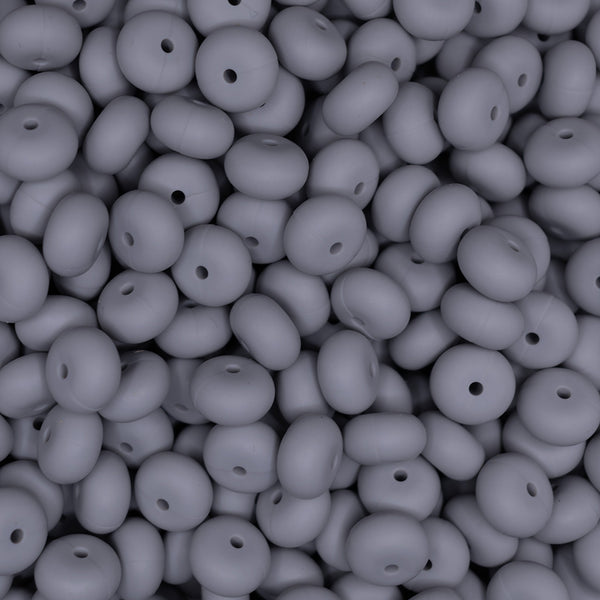 top view of a pile of 14mm Light Gray Abacus Silicone Bead