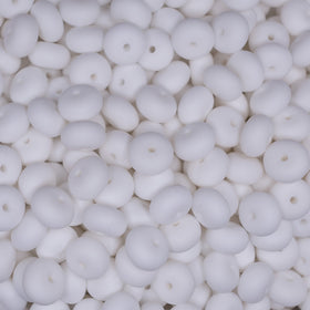 14mm White Abacus Silicone Bead